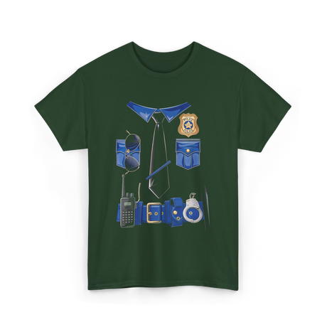 Police Officer Gear Police Cop T-Shirt - Forest Green