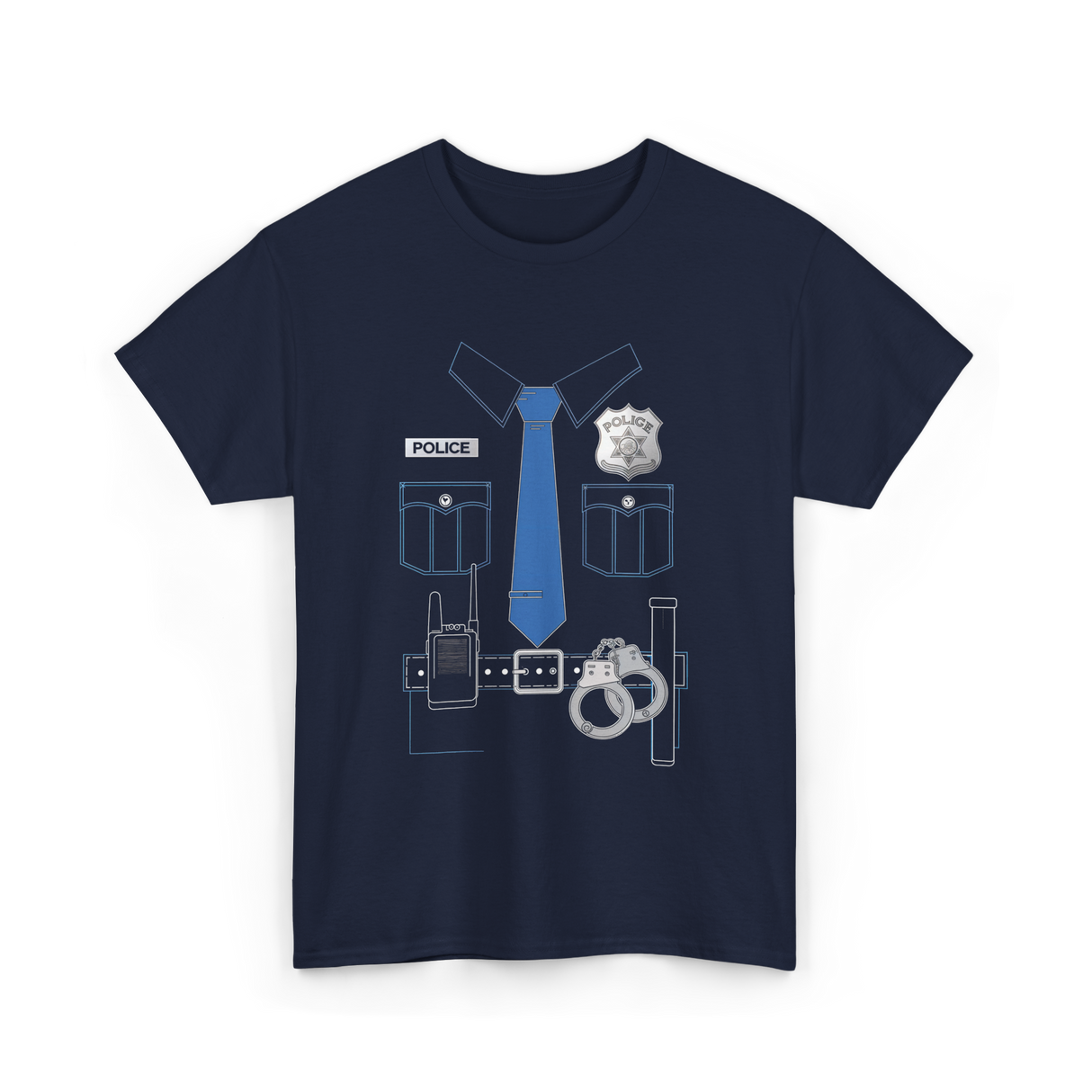 Police Uniform Costume Police T-Shirt - Navy