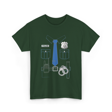 Police Uniform Costume Police T-Shirt - Forest Green