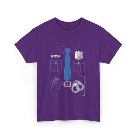 Police Uniform Costume Police T-Shirt - Purple