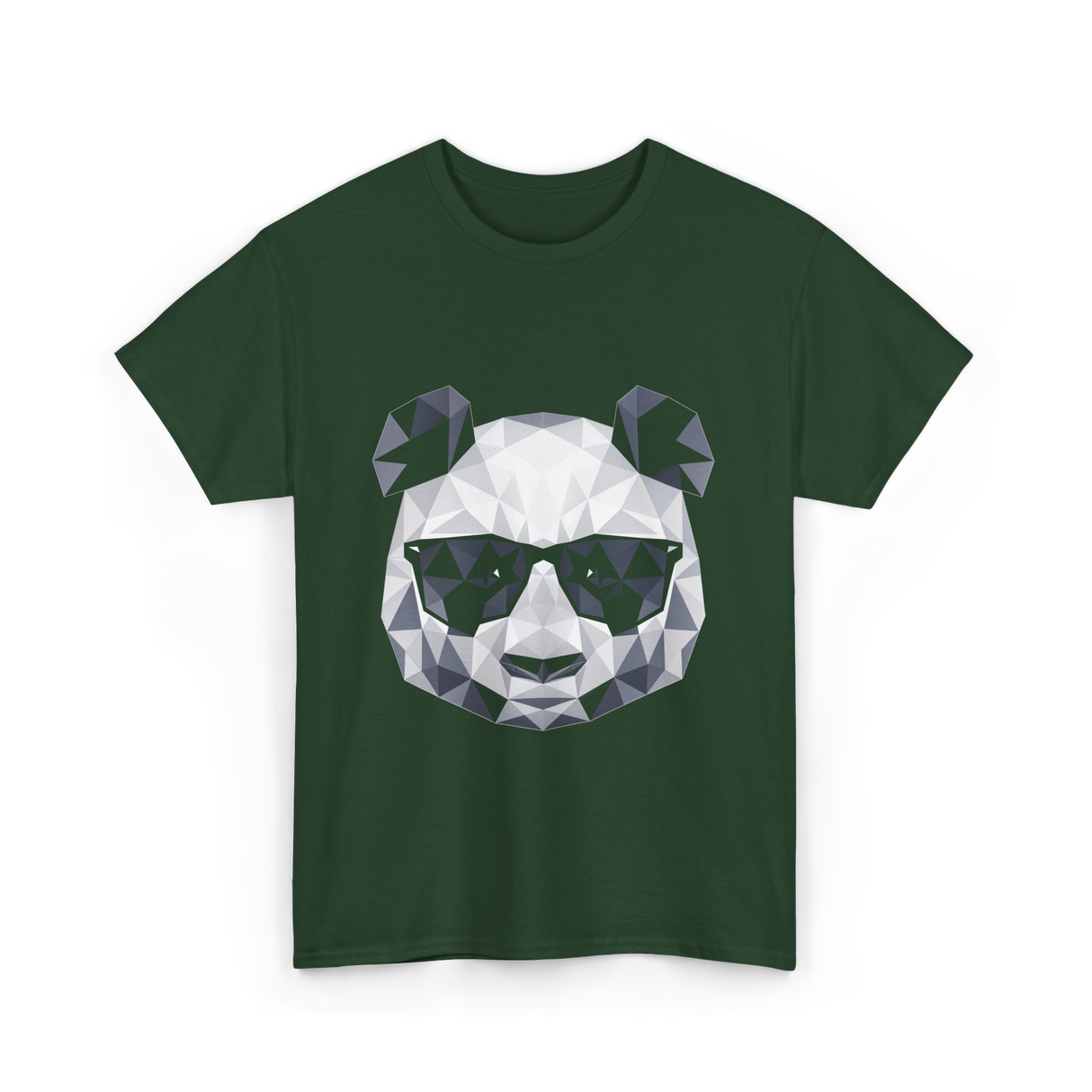 Polygonal Panda Cool Panda T-Shirt - Forest Green