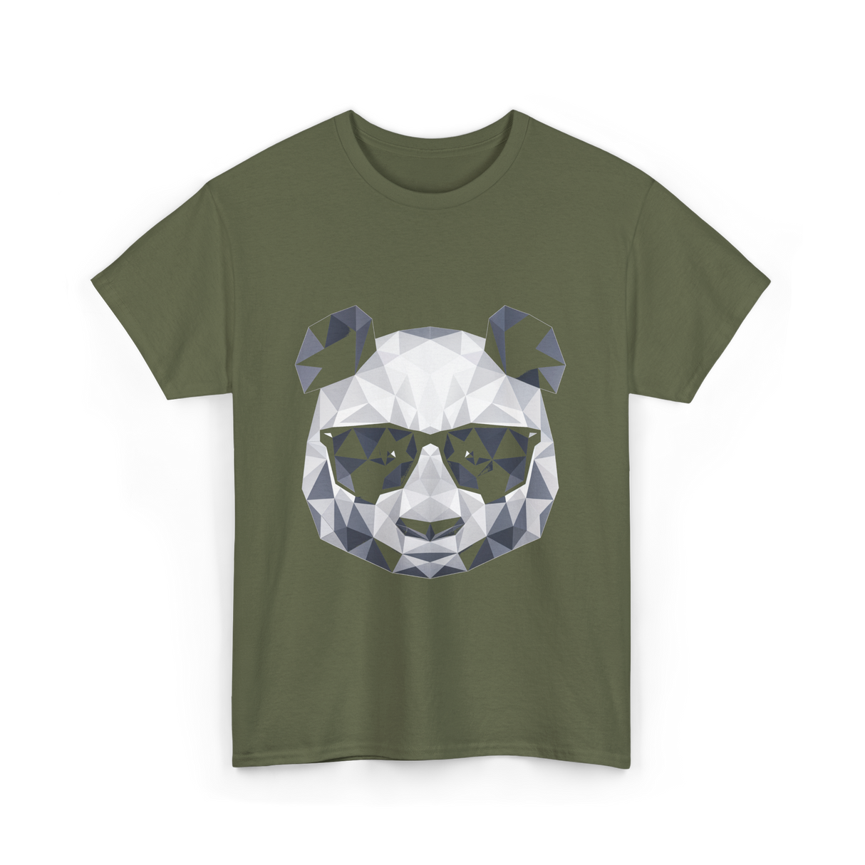 Polygonal Panda Cool Panda T-Shirt - Military Green