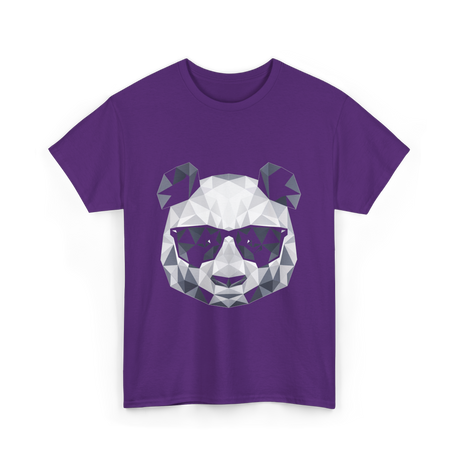 Polygonal Panda Cool Panda T-Shirt - Purple