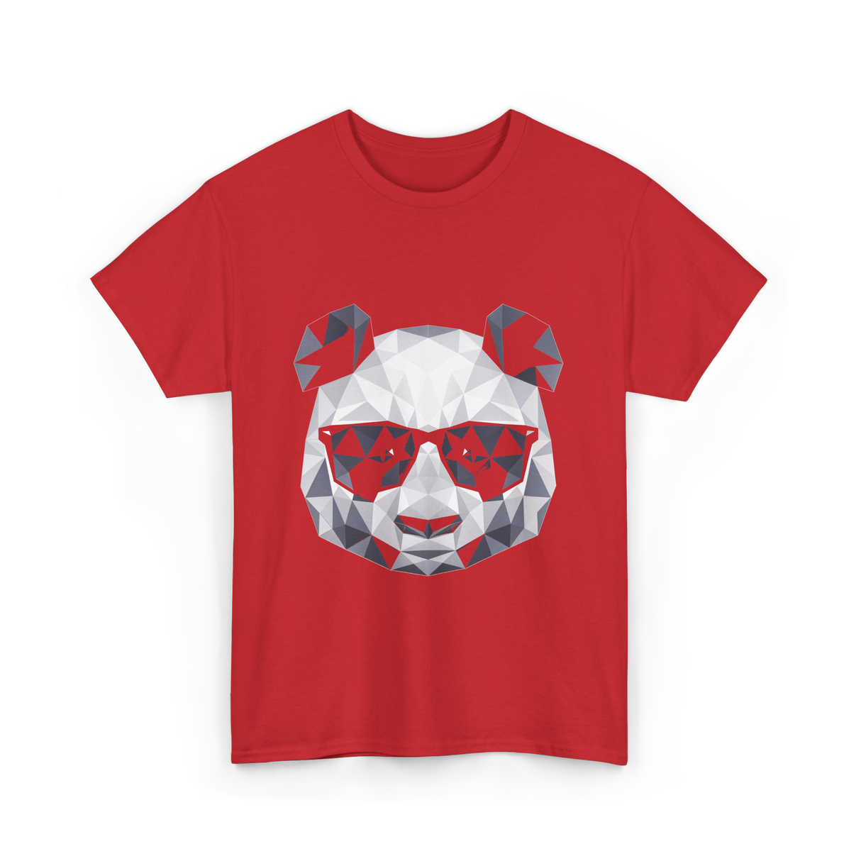 Polygonal Panda Cool Panda T-Shirt - Red