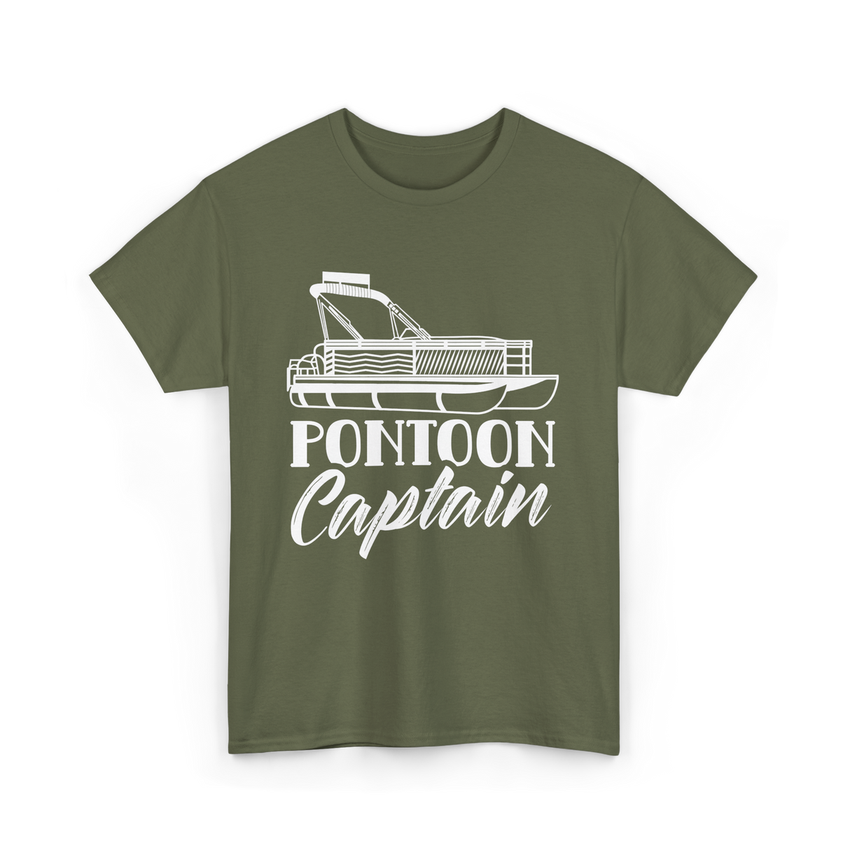 Pontoon Captain Boating T-Shirt - Military Green