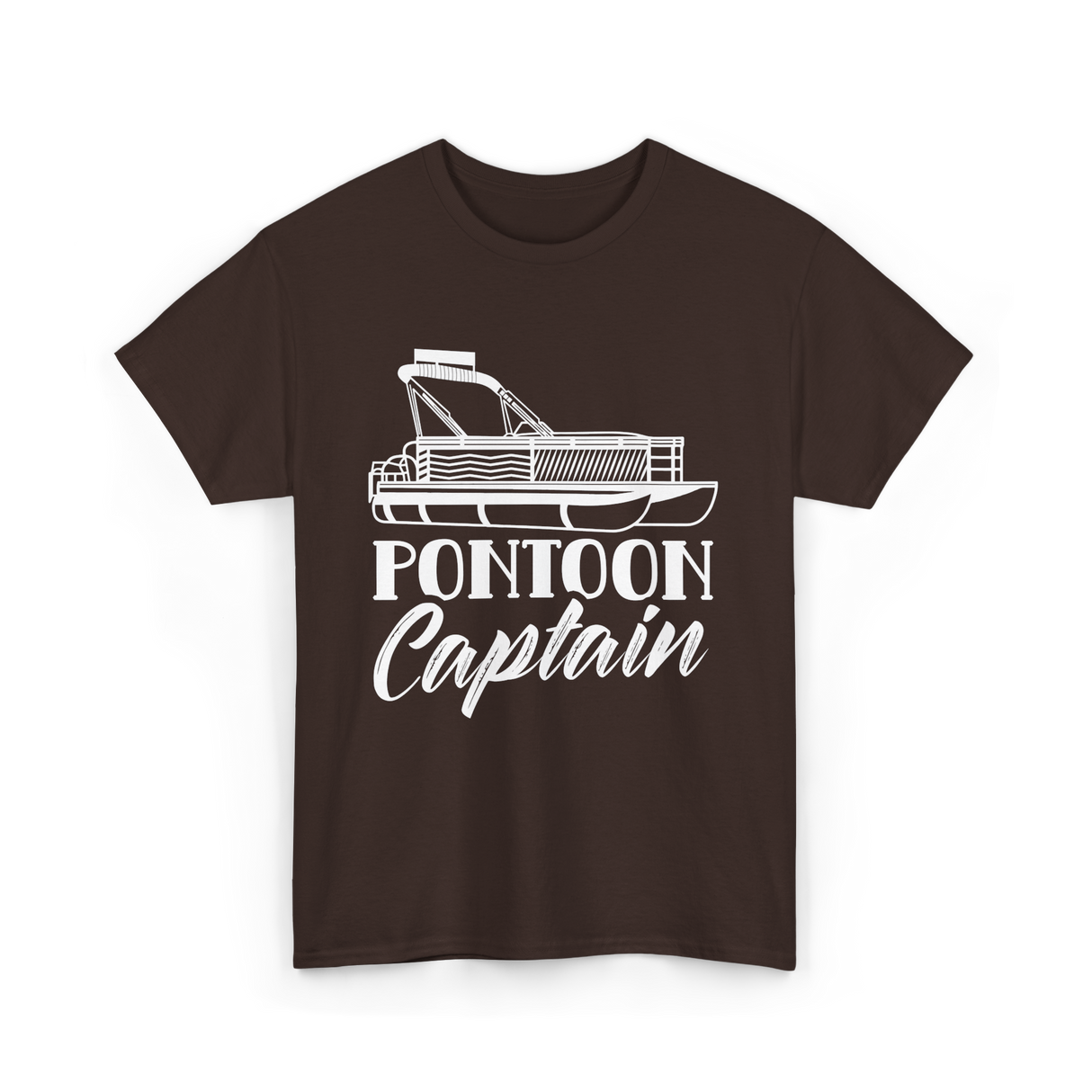 Pontoon Captain Boating T-Shirt - Dark Chocolate