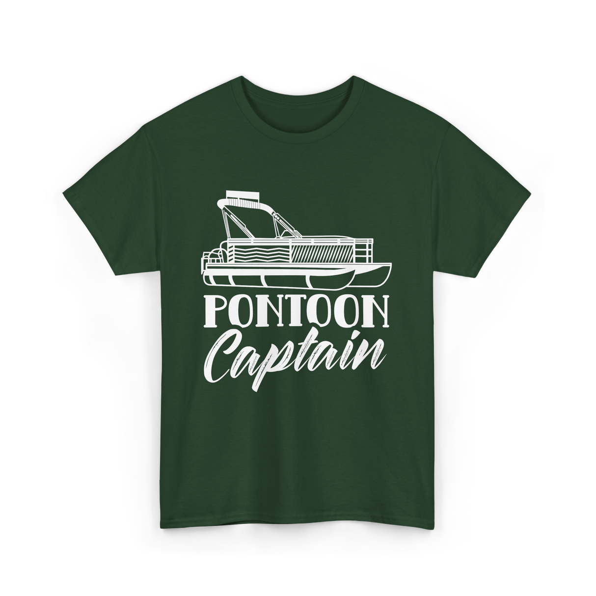 Pontoon Captain Boating T-Shirt - Forest Green