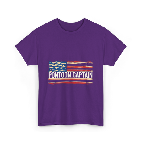 Pontoon Captain Boating Watercraft T-Shirt - Purple