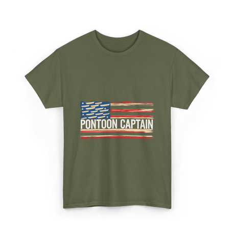 Pontoon Captain Boating Watercraft T-Shirt - Military Green