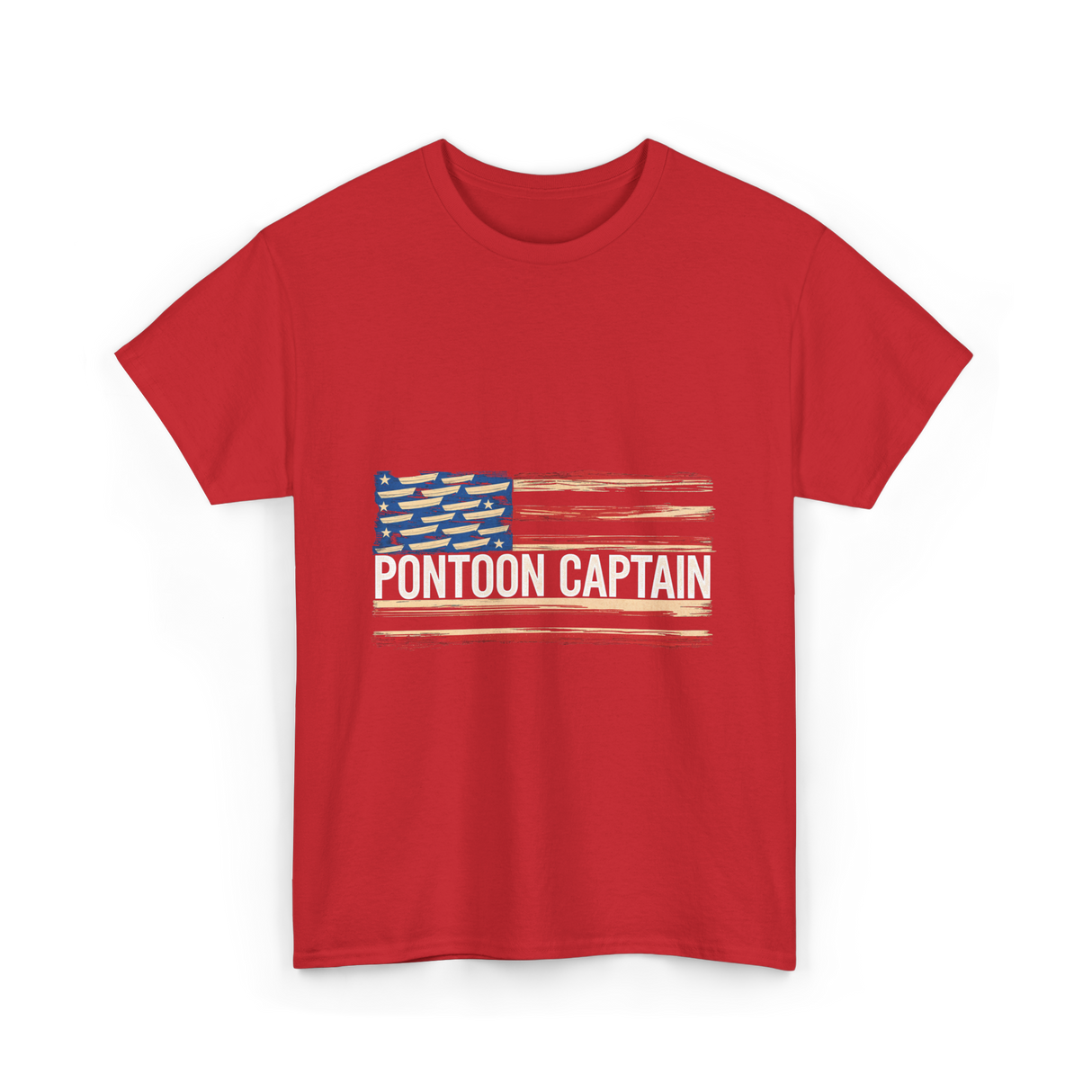 Pontoon Captain Boating Watercraft T-Shirt - Red