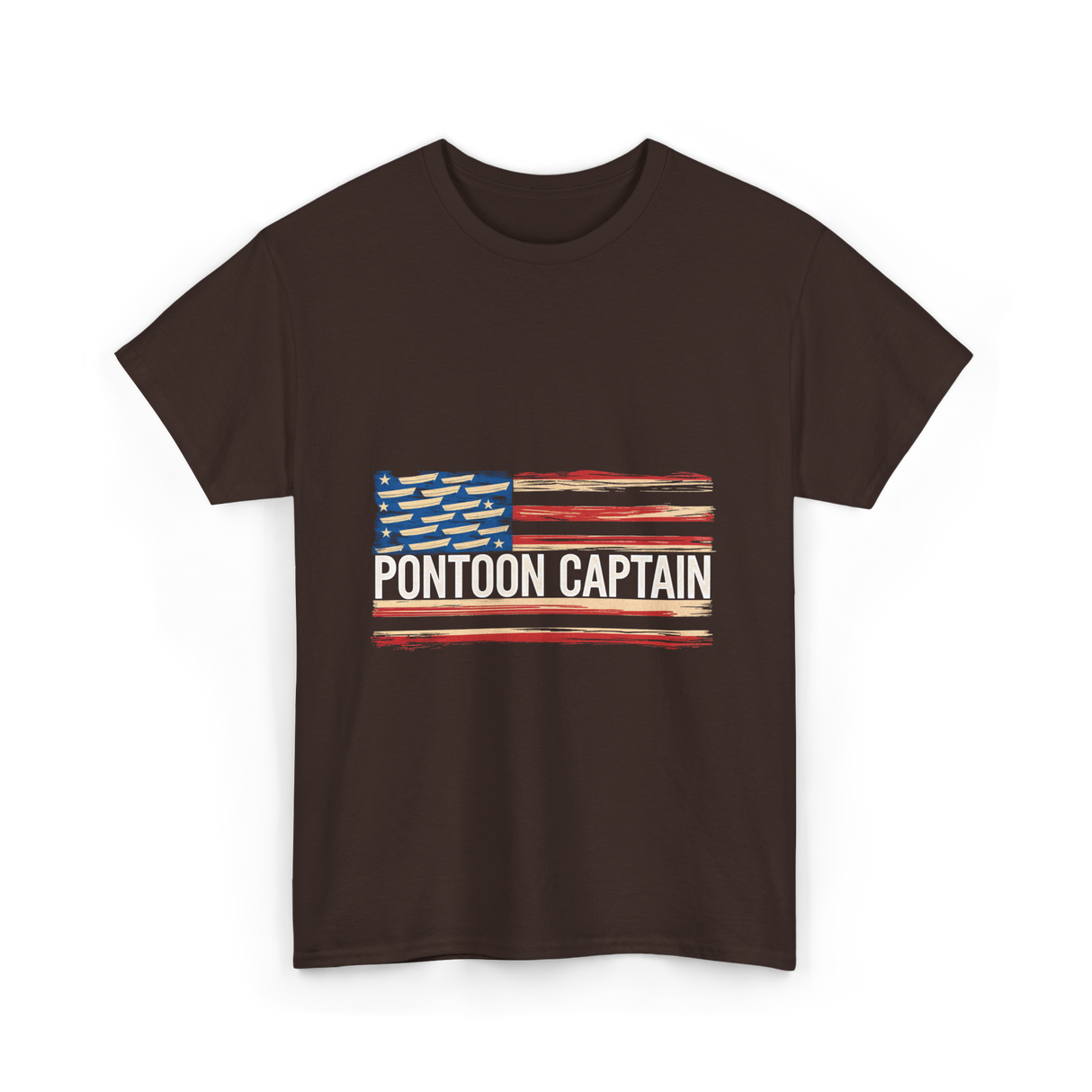 Pontoon Captain Boating Watercraft T-Shirt - Dark Chocolate