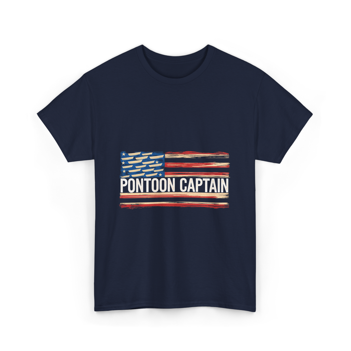 Pontoon Captain Boating Watercraft T-Shirt - Navy