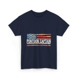 Pontoon Captain Boating Watercraft T-Shirt - Navy