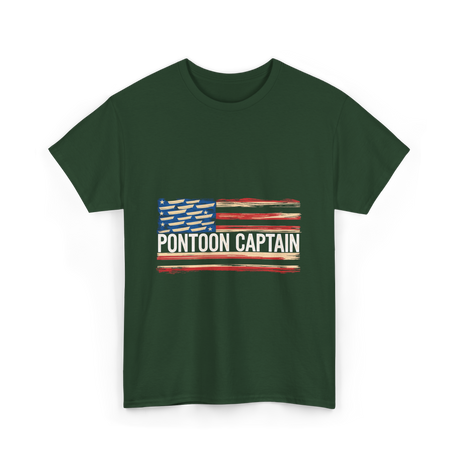 Pontoon Captain Boating Watercraft T-Shirt - Forest Green