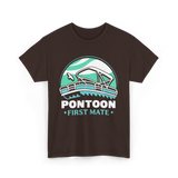 Pontoon First Mate Boating T-Shirt - Dark Chocolate