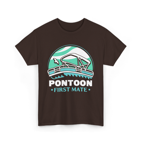 Pontoon First Mate Boating T-Shirt - Dark Chocolate