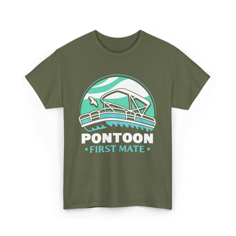 Pontoon First Mate Boating T-Shirt - Military Green