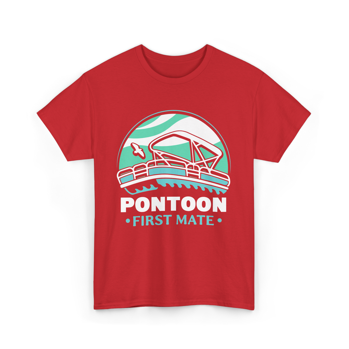 Pontoon First Mate Boating T-Shirt - Red