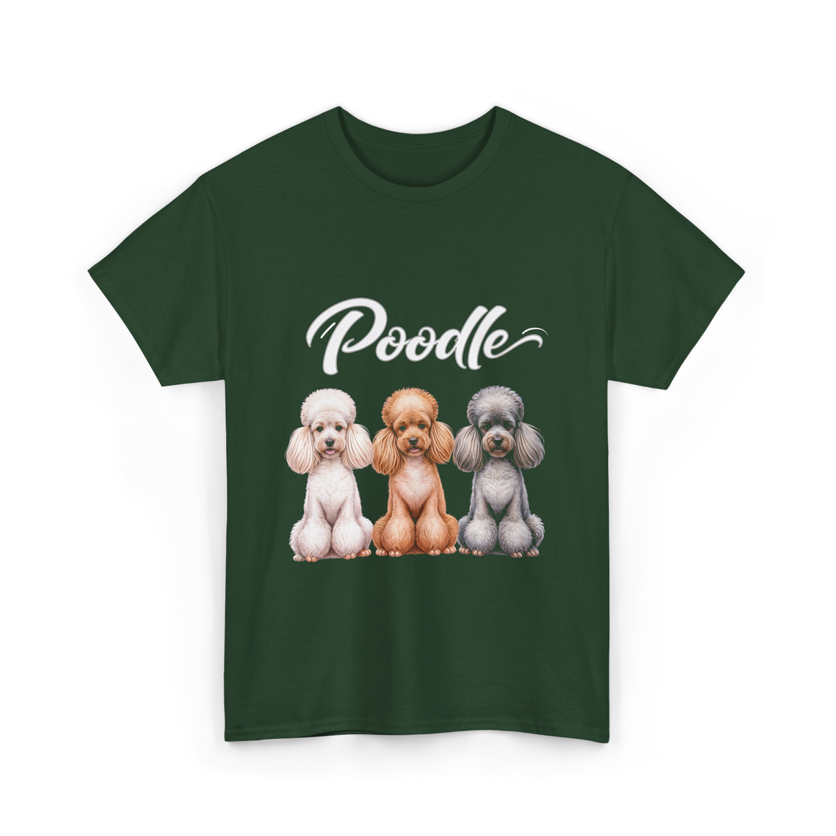 Poodle Dog Breeds Poodle T-Shirt - Forest Green