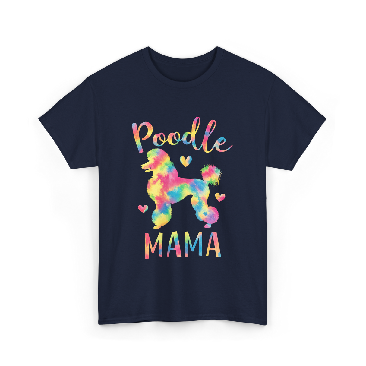 Poodle Mama Colorful Poodle T-Shirt - Navy