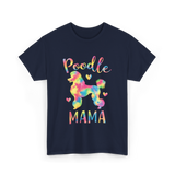 Poodle Mama Colorful Poodle T-Shirt - Navy
