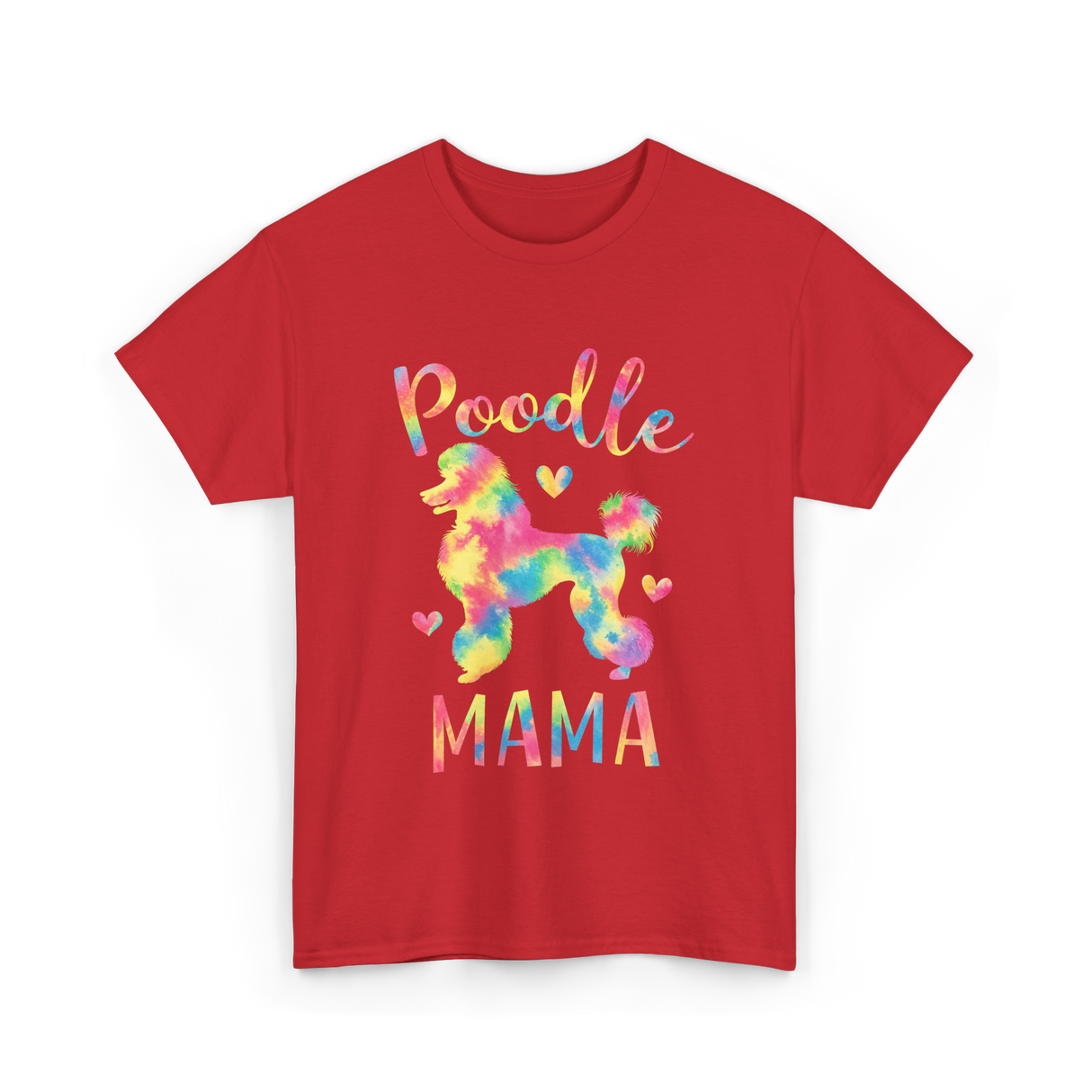 Poodle Mama Colorful Poodle T-Shirt - Red