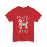 Poodle Mama Colorful Poodle T-Shirt - Red