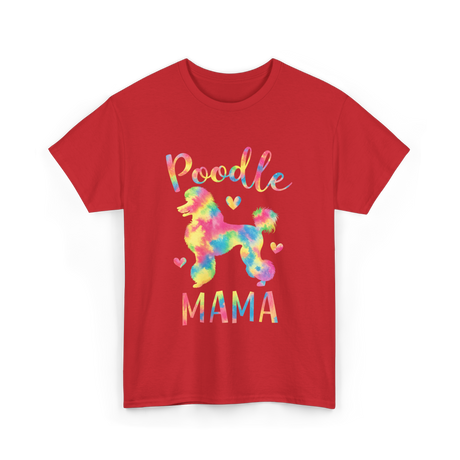 Poodle Mama Colorful Poodle T-Shirt - Red