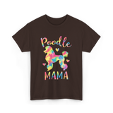 Poodle Mama Colorful Poodle T-Shirt - Dark Chocolate