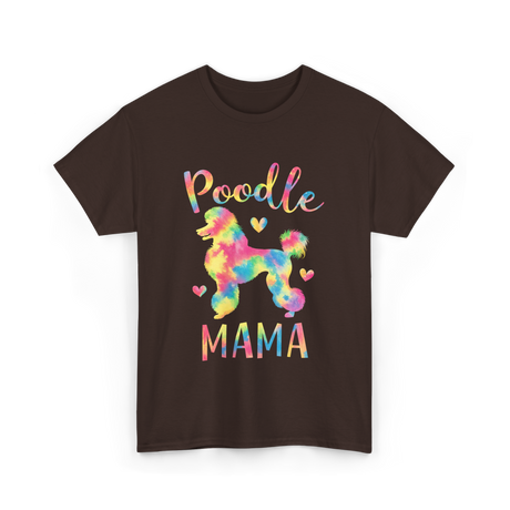 Poodle Mama Colorful Poodle T-Shirt - Dark Chocolate