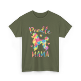 Poodle Mama Colorful Poodle T-Shirt - Military Green