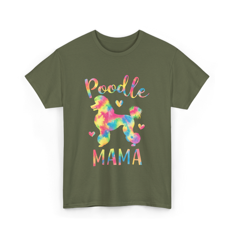 Poodle Mama Colorful Poodle T-Shirt - Military Green