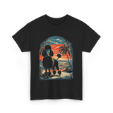 Poodle Sunset Vintage Dog T-Shirt - Black