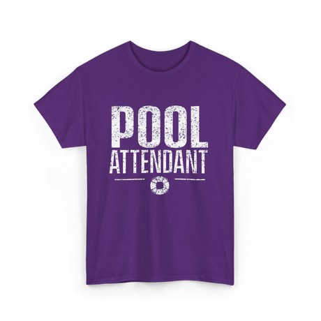 Pool Attendant Lifeguard Job T-Shirt - Purple