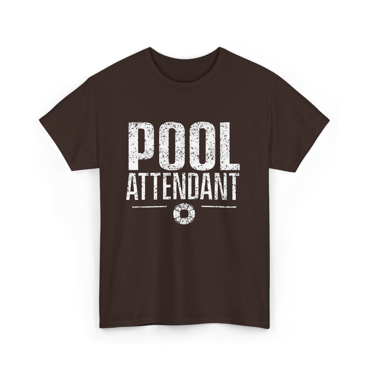 Pool Attendant Lifeguard Job T-Shirt - Dark Chocolate