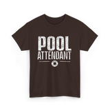 Pool Attendant Lifeguard Job T-Shirt - Dark Chocolate