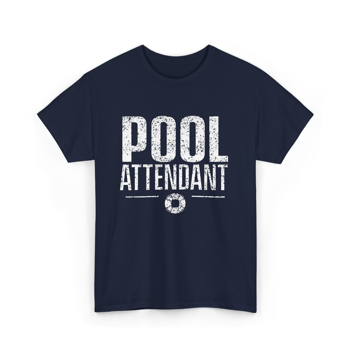 Pool Attendant Lifeguard Job T-Shirt - Navy