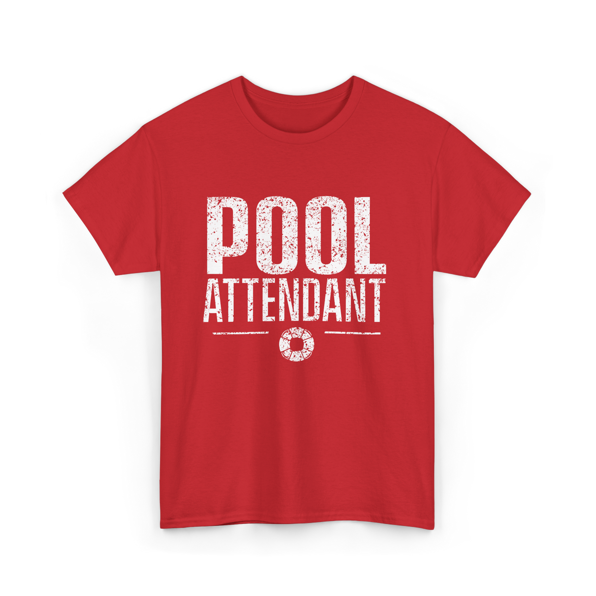 Pool Attendant Lifeguard Job T-Shirt - Red