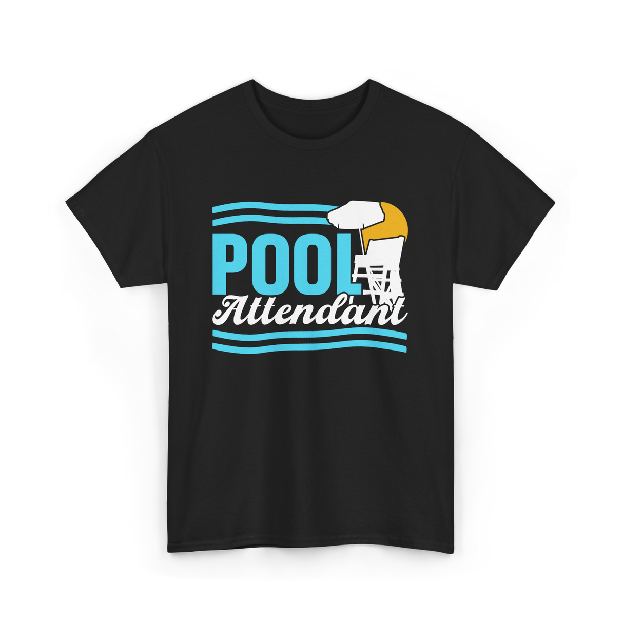 Pool Attendant Lifeguard Swimming T-Shirt - Black