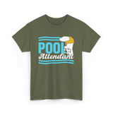 Pool Attendant Lifeguard Swimming T-Shirt - Military Green