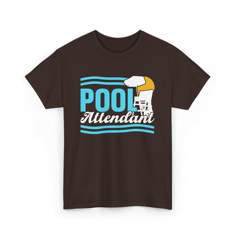 Pool Attendant Lifeguard Swimming T-Shirt - Dark Chocolate