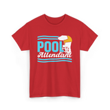 Pool Attendant Lifeguard Swimming T-Shirt - Red