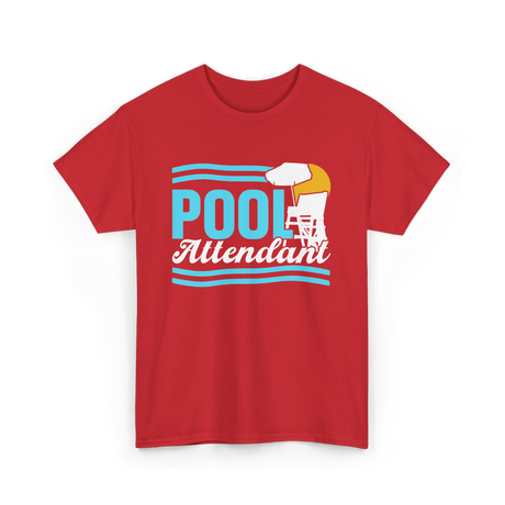 Pool Attendant Lifeguard Swimming T-Shirt - Red