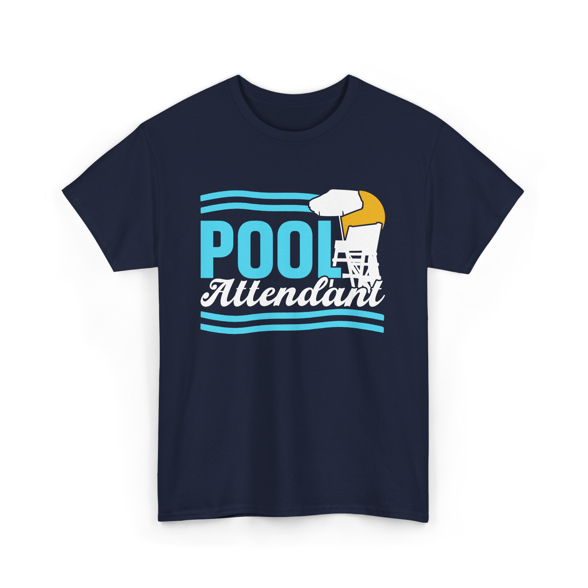 Pool Attendant Lifeguard Swimming T-Shirt - Navy