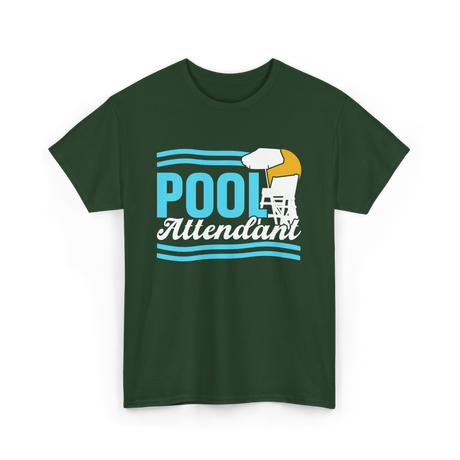 Pool Attendant Lifeguard Swimming T-Shirt - Forest Green