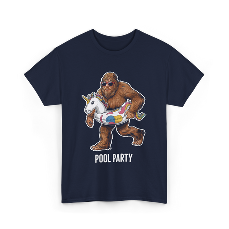 Pool Party Bigfoot Unicorn T-Shirt - Navy