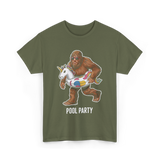 Pool Party Bigfoot Unicorn T-Shirt - Military Green