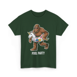 Pool Party Bigfoot Unicorn T-Shirt - Forest Green