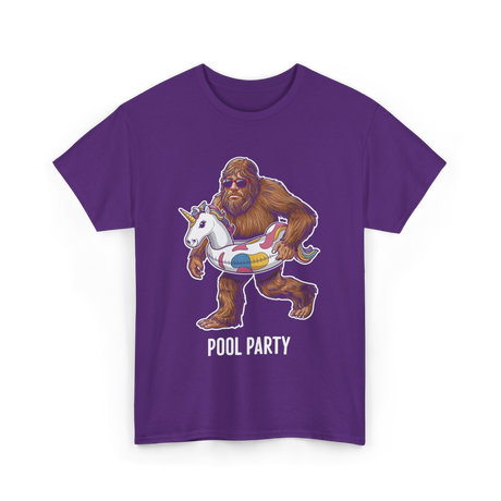 Pool Party Bigfoot Unicorn T-Shirt - Purple