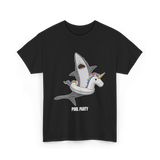 Pool Party Shark Unicorn T-Shirt - Black